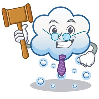 Yargıç kar bulut karakter karikatür