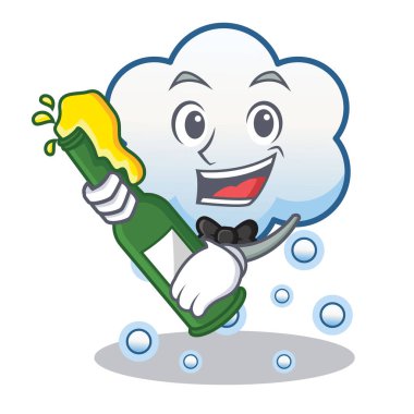 Bira kar bulut karakter karikatür ile