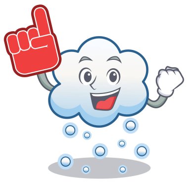 Köpük parmak kar bulut karakter karikatür