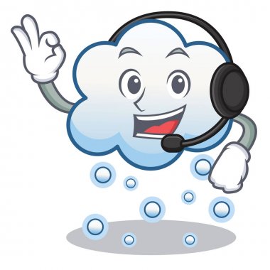 Kulaklık kar bulut karakter karikatür ile