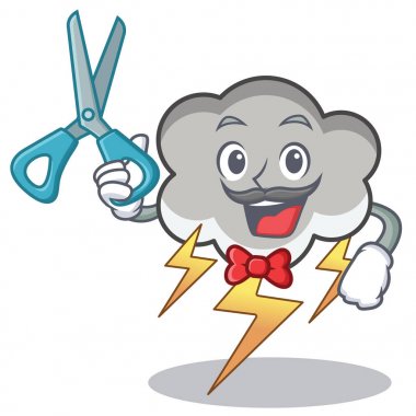 Gök gürültüsü bulut karakter karikatür berber