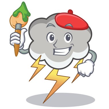 Sanatçı gök gürültüsü bulut karakter karikatür