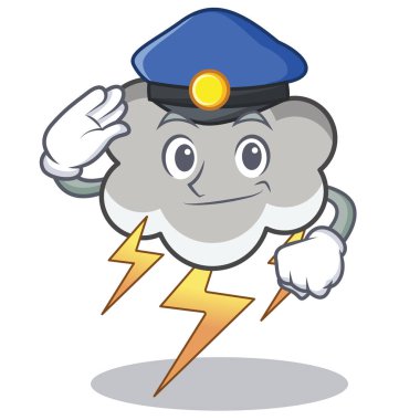 Polis thunder bulut karakter karikatür