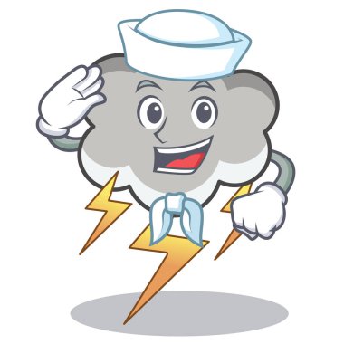 Denizci gök gürültüsü bulut karakter karikatür