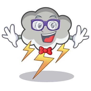 Geek gök gürültüsü bulut karakter karikatür