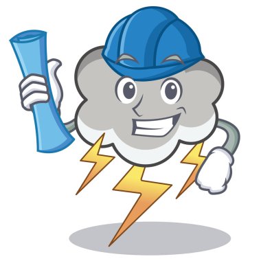 Mimar gök gürültüsü bulut karakter karikatür