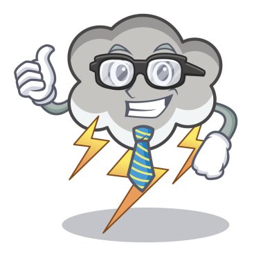 İşadamı gök gürültüsü bulut karakter karikatür