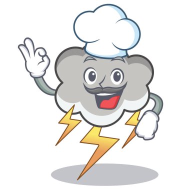 Şef gök gürültüsü bulut karakter karikatür