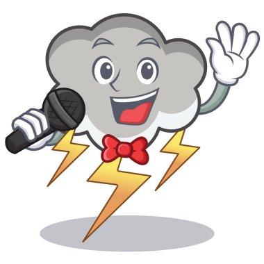 Gök gürültüsü bulut karakter karikatür şarkı