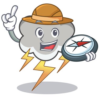 Explorer gök gürültüsü bulut karakter karikatür