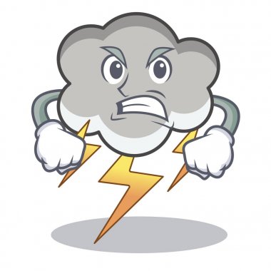 Kızgın gök gürültüsü bulut karakter karikatür