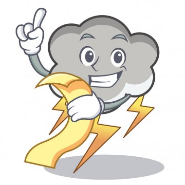 Menü gök gürültüsü bulut karakter karikatür ile