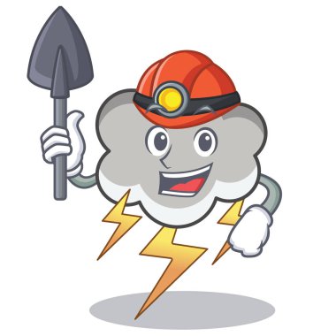 Madenci gök gürültüsü bulut karakter karikatür