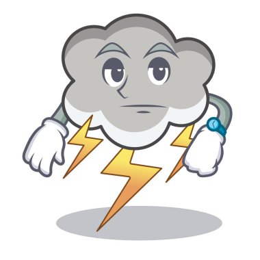 Bekleyen gök gürültüsü bulut karakter karikatür