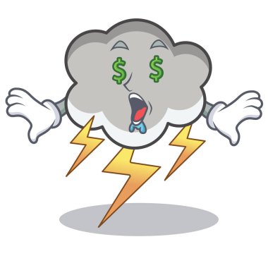 Para göz gök gürültüsü bulut karakter karikatür