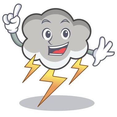 Parmak gök gürültüsü bulut karakter karikatür