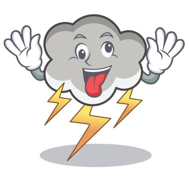 Deli gök gürültüsü bulut karakter karikatür