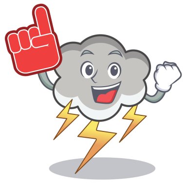 Köpük parmak gök gürültüsü bulut karakter karikatür