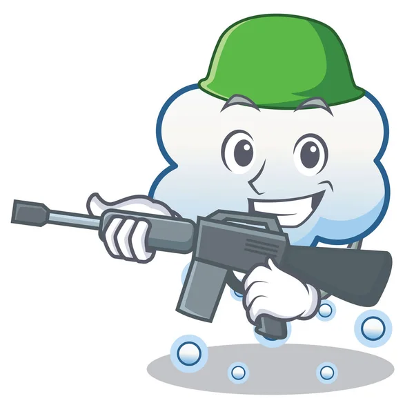 Armee Schnee Wolke Charakter Cartoon — Stockvektor