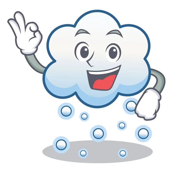 Ok nieve nube personaje de dibujos animados — Vector de stock