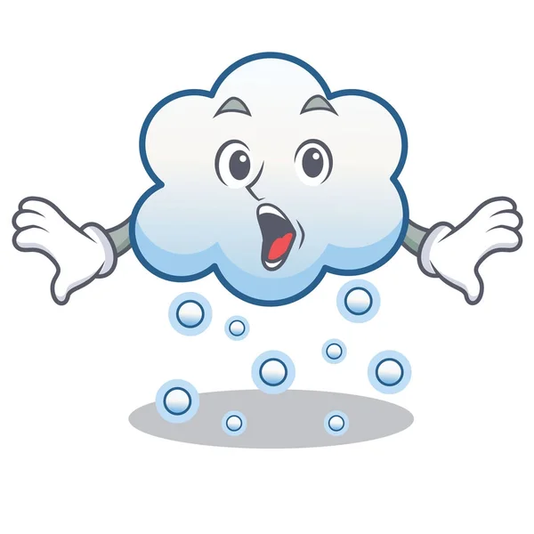 Sorprendida nube de nieve personaje de dibujos animados — Vector de stock