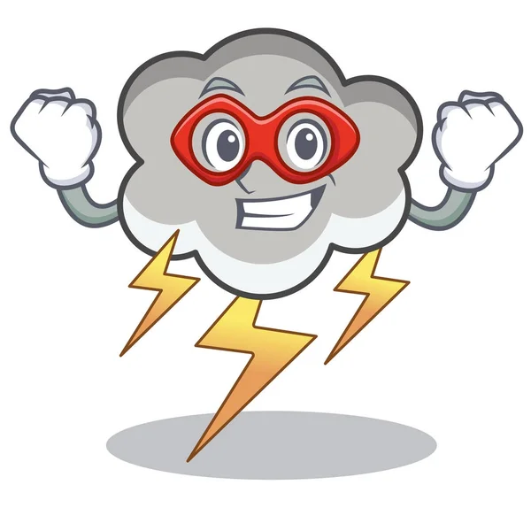 Süper kahraman gök gürültüsü bulut karakter karikatür — Stok Vektör
