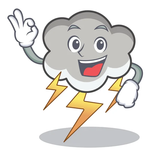 Oke thunder cloud karakter cartoon — Stockvector