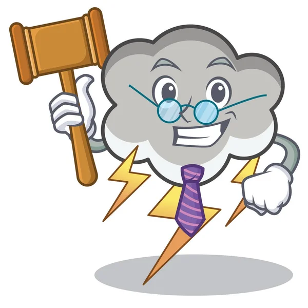 Yargıç gök gürültüsü bulut karakter karikatür