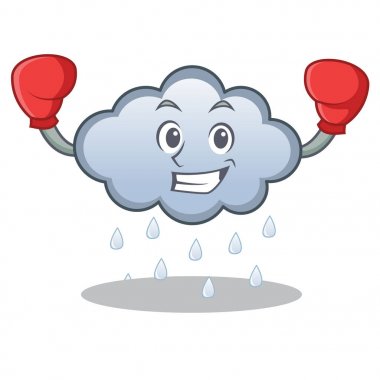 Yağmur bulutu karakter karikatür boks