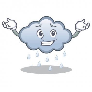 Sırıtan yağmur bulutu karakter karikatür