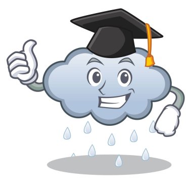 Mezuniyet yağmur bulutu karakter karikatür