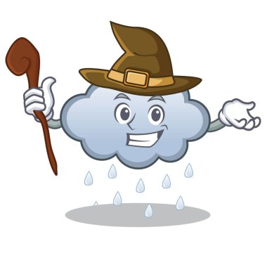 Cadı yağmur bulutu karakter karikatür