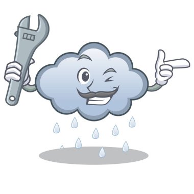 Mekanik yağmur bulutu karakter karikatür