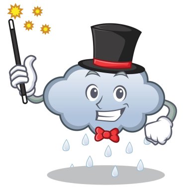 Sihirbaz yağmur bulutu karakter karikatür