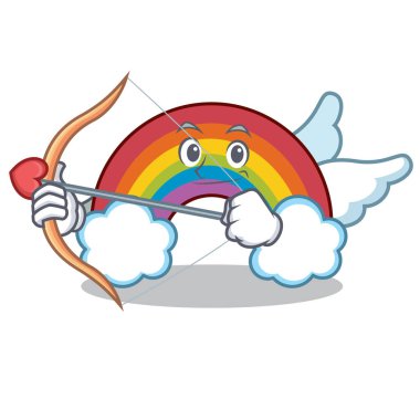 Aşk tanrısı renkli gökkuşağı karakter karikatür