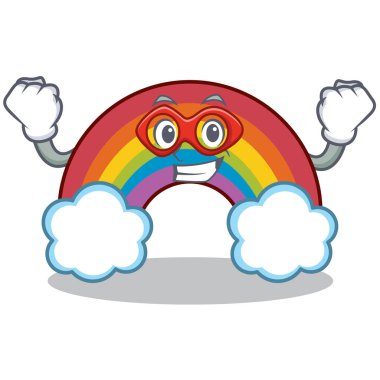 Süper kahraman renkli gökkuşağı karakter karikatür