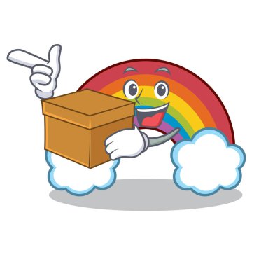 Kutu renkli gökkuşağı karakter karikatür ile