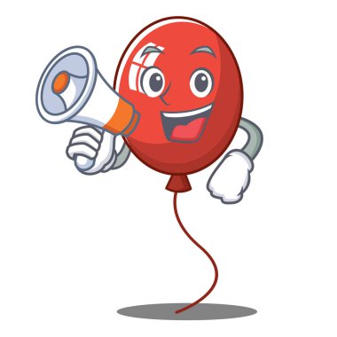 Megafon balon karakter karikatür tarzı ile
