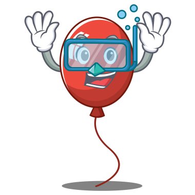 Dalış balon karakter karikatür tarzı