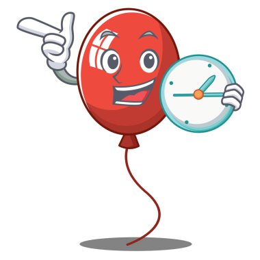 Saat balon karakter karikatür tarzı ile