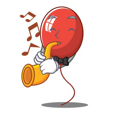 Trompet balon karakter karikatür tarzı ile