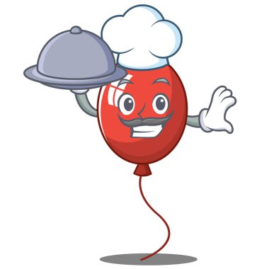 Şef gıda balon karakter karikatür tarzı ile