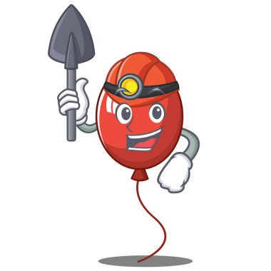 Madenci balon karakter karikatür tarzı