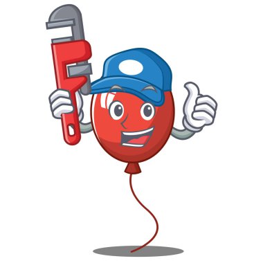 Tesisatçı balon karakter karikatür tarzı