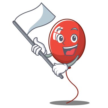 Bayrak balon karakter karikatür tarzı ile