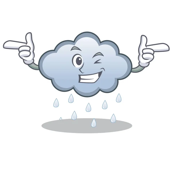 Augenzwinkern Regen Wolke Charakter Cartoon — Stockvektor
