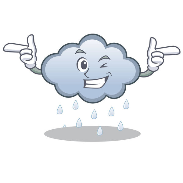 Wink rain cloud character cartoon