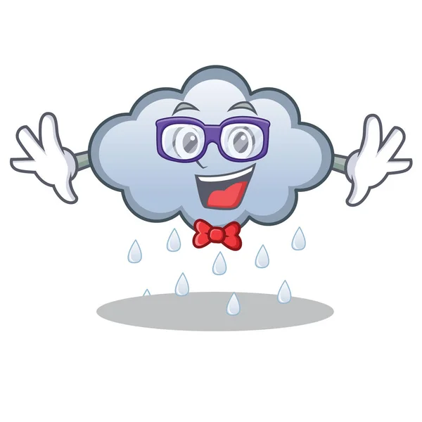 Geek rain cloud character cartoon — Stock Vector