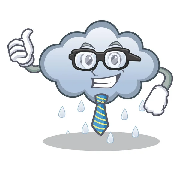 Homme d'affaires nuage de pluie personnage dessin animé — Image vectorielle
