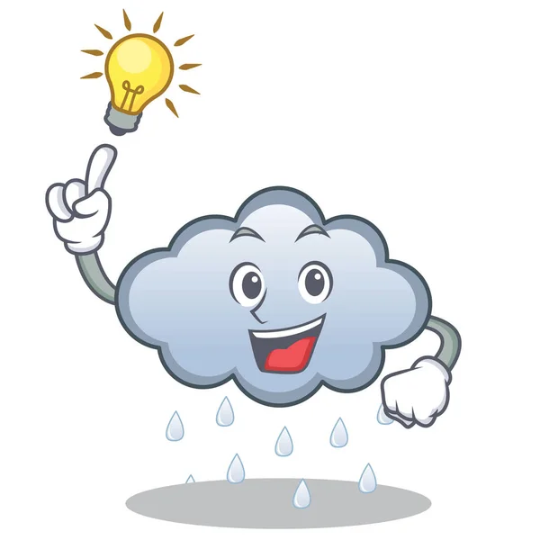 Have an idea rain cloud character cartoon — Stock Vector